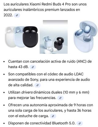 Xiaomi Redmi Buds 4 Pro Negros