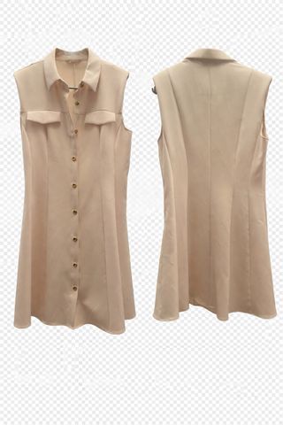 Vestido Zara sin mangas color crema