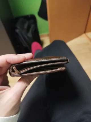 Cartera de piel con diseño de moto