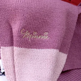 Sciarpa Minnie Mouse rosa/lilla con pon pon