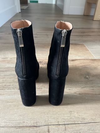 Botín Zara Ante Negro Plataforma