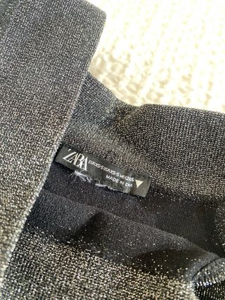 Falda/Vestido Zara Brillos Negro Plateado