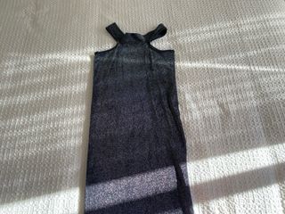 Falda/Vestido Zara Brillos Negro Plateado