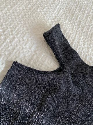 Falda/Vestido Zara Brillos Negro Plateado