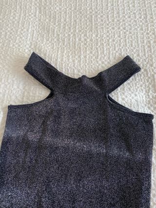 Falda/Vestido Zara Brillos Negro Plateado