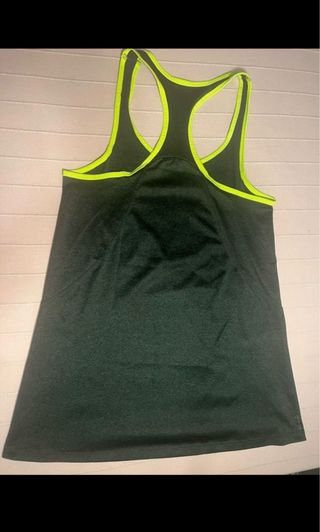 Camiseta deportiva Domyos gris borde fluor