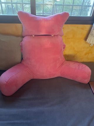 Cojín de lectura rosa de forro polar