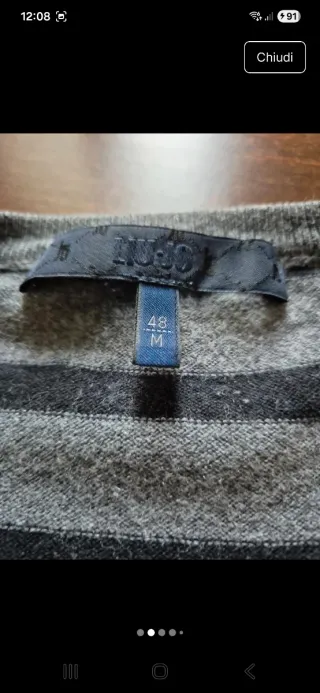 Maglioncino Liu Jo uomo a righe grigio/nero taglia