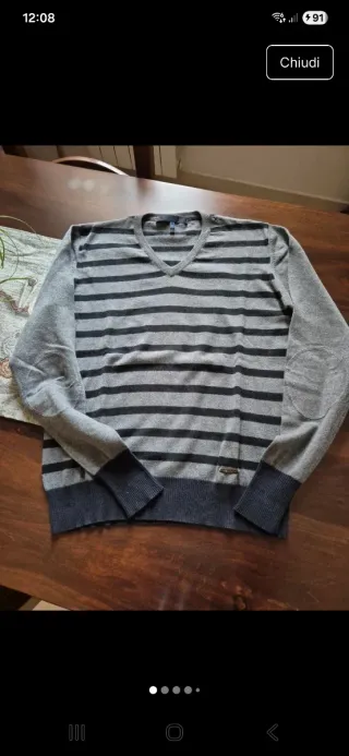 Maglioncino Liu Jo uomo a righe grigio/nero taglia