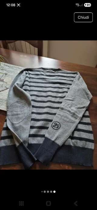 Maglioncino Liu Jo uomo a righe grigio/nero taglia