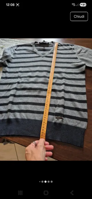 Maglioncino Liu Jo uomo a righe grigio/nero taglia