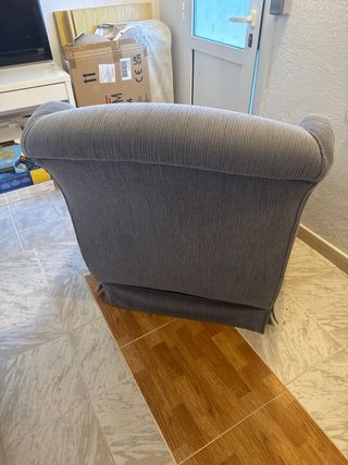 Sillón individual gris tela