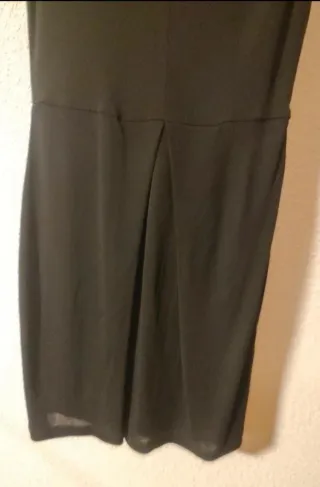 Vestido Negro Mango Escote Rejilla Talla M