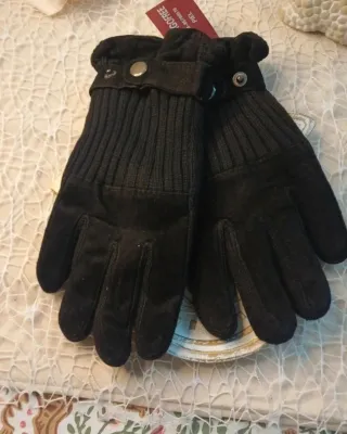 Guantes Piel y Lana Talla L Vintage Unisex