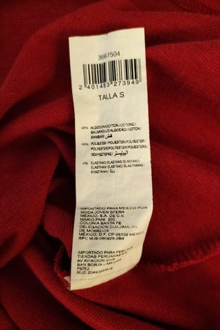 Vestido Sfera Rojo Manga Larga Talla S