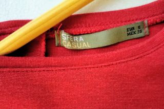 Vestido Sfera Rojo Manga Larga Talla S