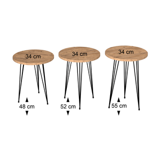 Tavoli Nido Rotondi in Legno e Metallo