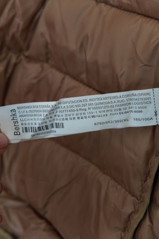 Chaleco Acolchado Bershka Camel Talla XL Nuevo