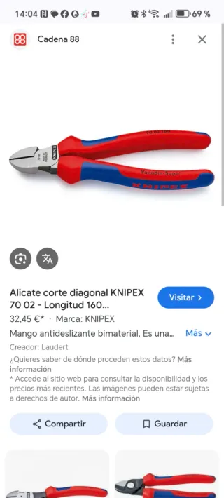 Alicates de corte KNIPEX