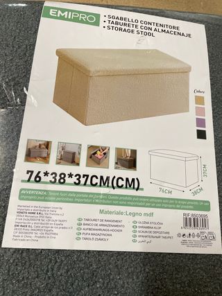 Taburete Contenedor Almacenaje gris