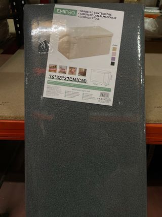 Taburete Contenedor Almacenaje gris