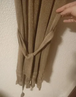 Vestido Lurex Dorado Mango Talla L