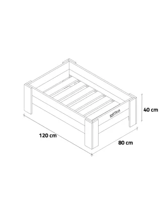 Mesa de cultivo GardenBrico 120x80x40 cm madera exterior 160L