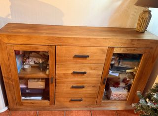 Mueble de salón madera maciza natural