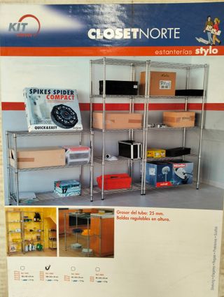 Estantería Metálica Stylo 5 Baldas Cromada 60x35x180 cm