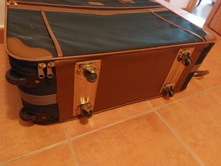 Maleta Grande Años 90 Marrón y Verde