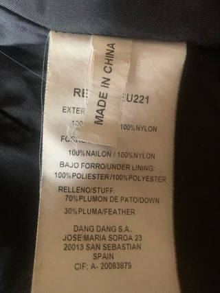 Plumífero mujer 70% plumón