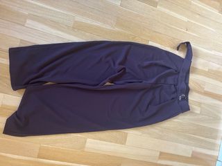 Pantalón H&M mujer marrón hebilla dorada