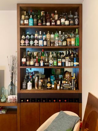 Móvel bar madeira e metal