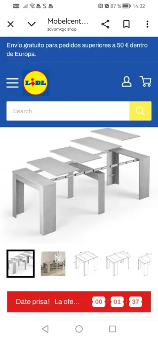 Mesa Comedor Extensible Blanca