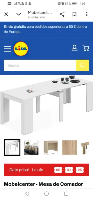 Mesa Comedor Extensible Blanca