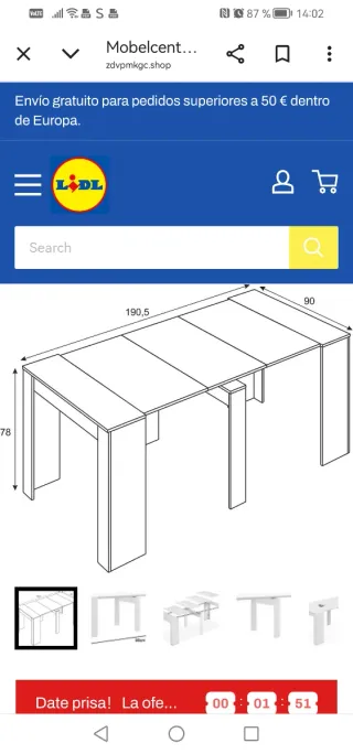 Mesa Comedor Extensible Blanca