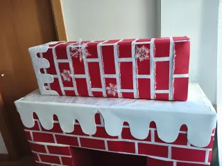 Chimenea Navidad Cartón Decoración