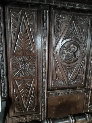 Perchero Paragüero Antiguo Madera Tallada