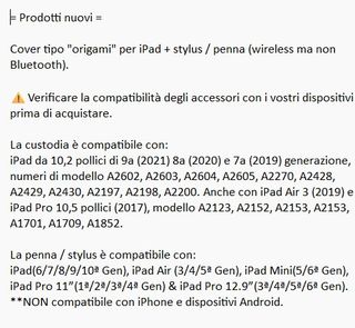 Custodia Ipad Origami e stylus  - Nuovi
