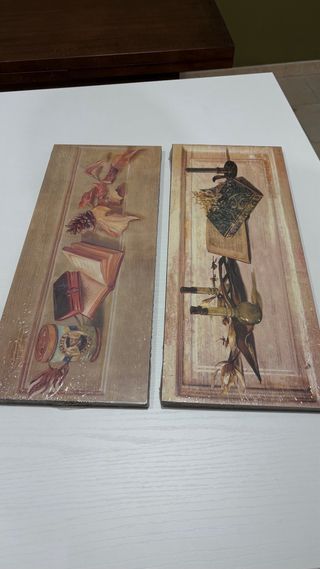 Coppia Quadri Stile Rustico, Vintage.