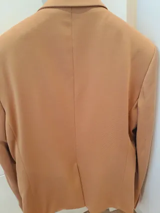 Americana Beige con Forro Azul. Talla 50