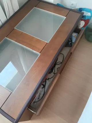 Mesa de centro madera y cristal