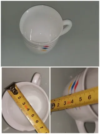 9 piezas Harmonia. Dos tazas tienen tara