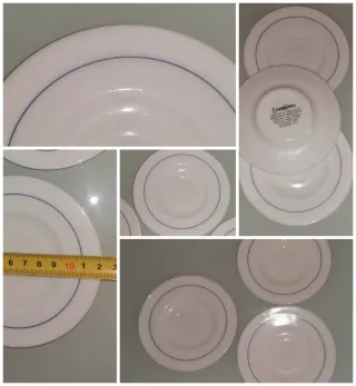 9 piezas Harmonia. Dos tazas tienen tara