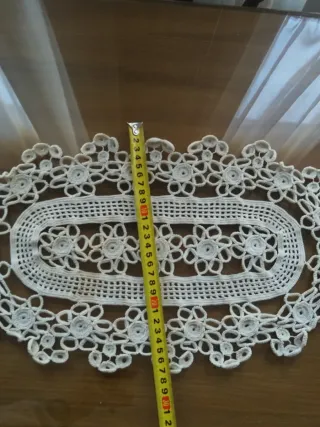 Tapete ganchillo decorativo ovalado