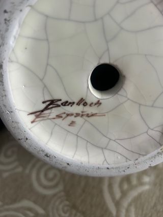 Pie de lámpara Fimada cerámica floral