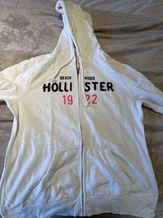 Sudadera Hollister Blanca Cremallera