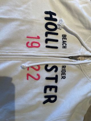 Sudadera Hollister Blanca Cremallera