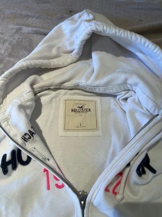 Sudadera Hollister Blanca Cremallera