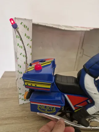 antigua moto policia juguete Paya figura motorista